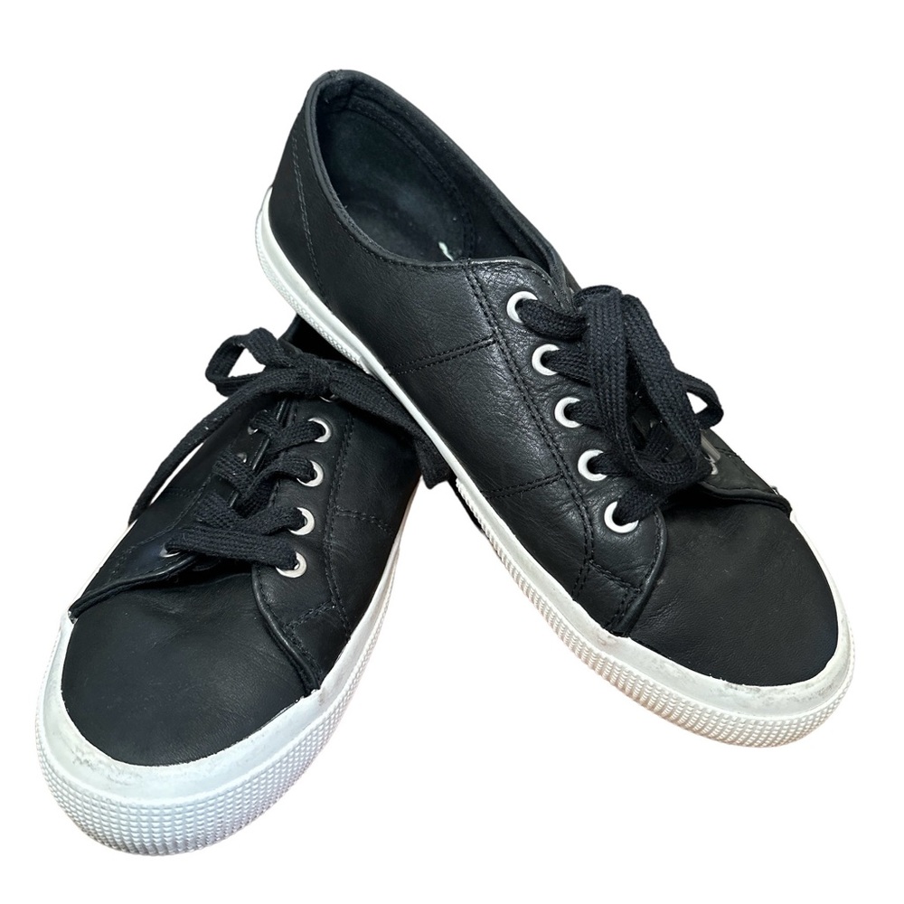 Lauren Ralph Lauren Women’s 8.5B  Jolie Black Leather Lace-up Sneakers Shoes